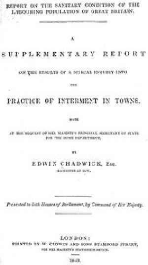 [Gutenberg 54646] • A supplementary report on the results of a special inquiry into the practice of interment in towns.